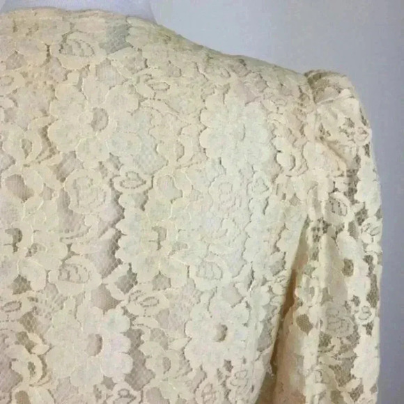 Vtg 80’s Cachet Bari Jacket Size 11 12 Blush Lace - Picture 5 of 10